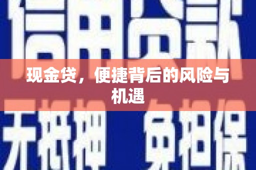 石龙现金贷，便捷背后的风险与机遇