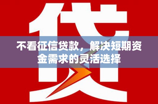 白河不看征信贷款，解决短期资金需求的灵活选择