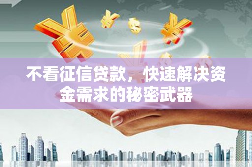 西峰不看征信贷款，快速解决资金需求的秘密武器