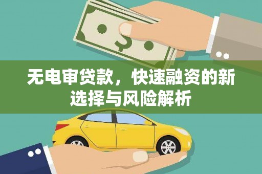 海晏无电审贷款，快速融资的新选择与风险解析