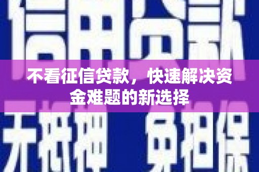 信州不看征信贷款，快速解决资金难题的新选择