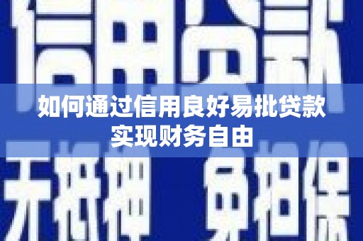 阿拉善左旗如何通过信用良好易批贷款实现财务自由