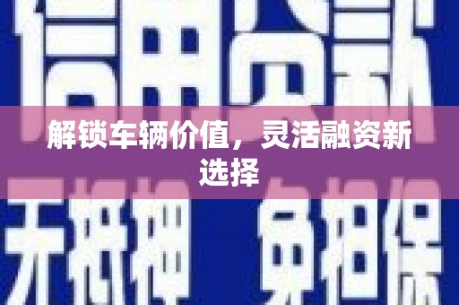 四川解锁车辆价值，灵活融资新选择