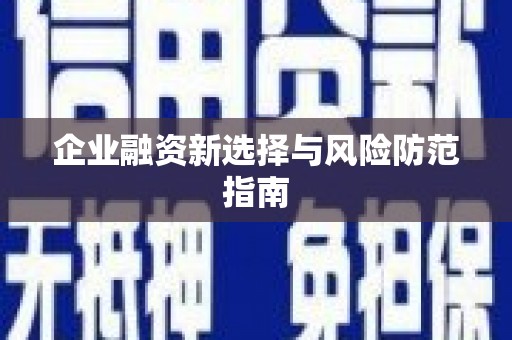 伊春企业融资新选择与风险防范指南